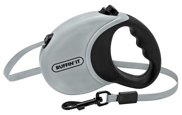 Ruffin'It 98607 Retractable Leash, 10 ft L, Blue/Gray/Pink, S