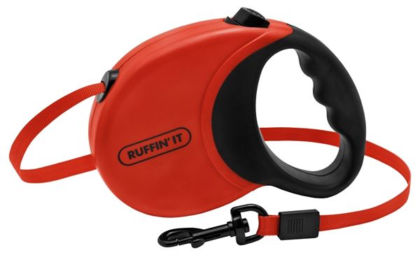 Ruffin'It 98617 Retractable Leash, 16 ft L, Blue/Red, M