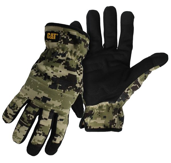 CAT CAT012270X Utility Gloves, Men's, XL, Open Cuff, Spandex, Camouflage