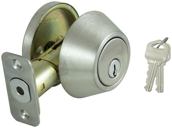 ProSource Signature Series D261-RU5V Deadbolt, 3 Grade, Stainless Steel, 2-3/8, 2-3/4 in Backset, KW1 Keyway, Pack of 3