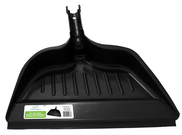 Simple Spaces 2033 Snap-On Dustpan, 12.75 in L, 14.75 in W, Recycle Polypropylene, Gray, Rubber Lip, Pack of 6