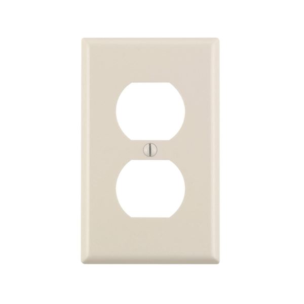 Leviton 78003 Receptacle Wallplate, 4-1/2 in L, 2-3/4 in W, 1 -Gang, Thermoset, Light Almond, Smooth