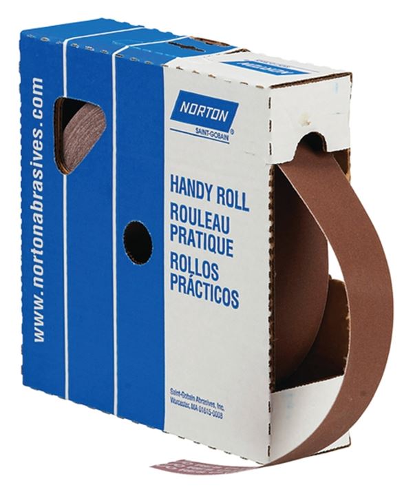 Norton Metalite 26286 Utility Cloth Roll, 50 yd L, 1-1/2 in W, 120 Grit, Aluminum Oxide Abrasive