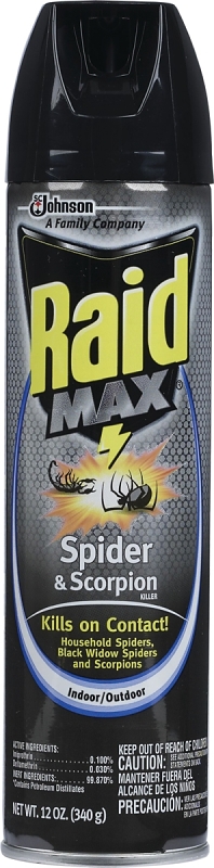 Raid Max 71889 Spider and Scorpion Killer, 12 oz, Aerosol Can