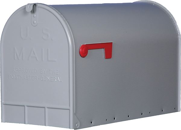 Gibraltar Mailboxes ST200000 Rural Mailbox, 3175 cu-in Capacity, Galvanized Steel, Powder-Coated, 11.7 in W, 24.8 in D