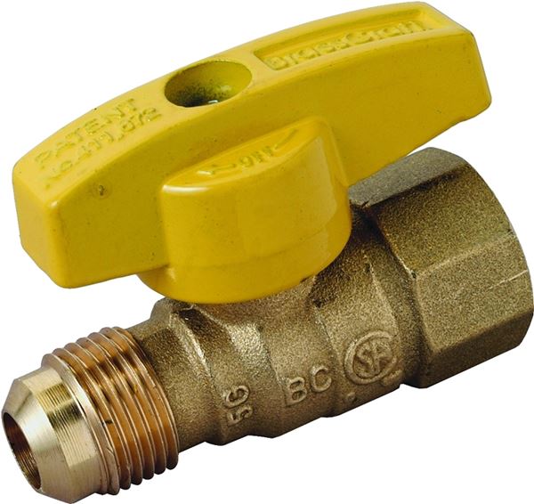 BrassCraft PSSD-41 Gas Ball Valve, 1/2 in Connection, Flared x FIP, 5 psi Pressure, Brass Body