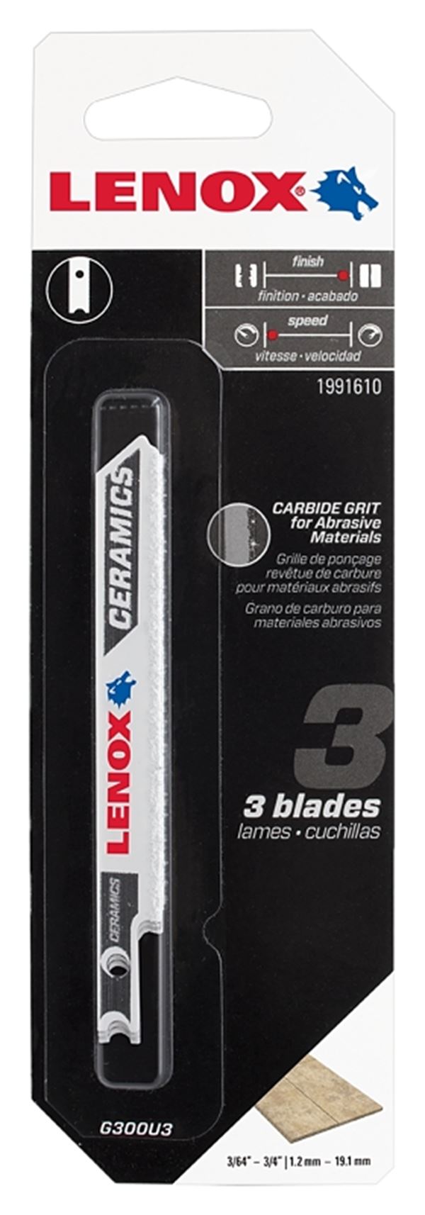 Lenox 1991610 Jig Saw Blade, 3/8 in W, 3-1/2 in L, 5/PK