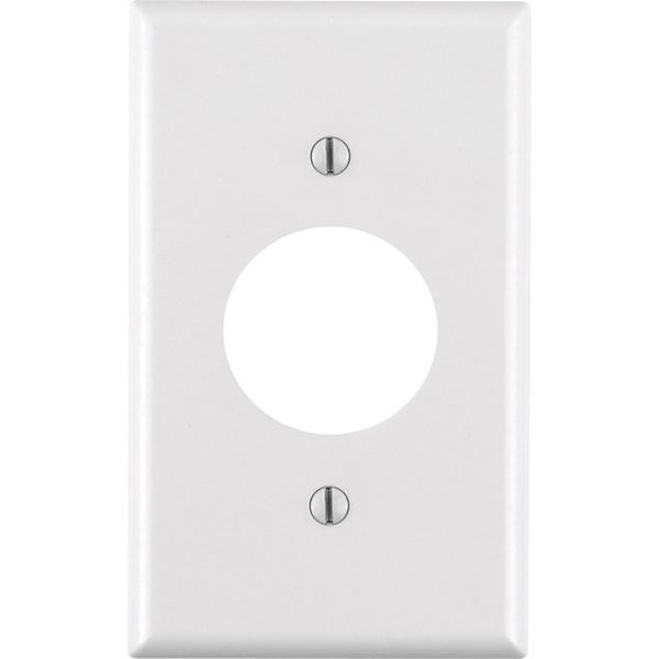 Leviton 88004 Single Receptacle Wallplate, 4-1/2 in L, 2-3/4 in W, 1 -Gang, Thermoset Plastic, White, Smooth