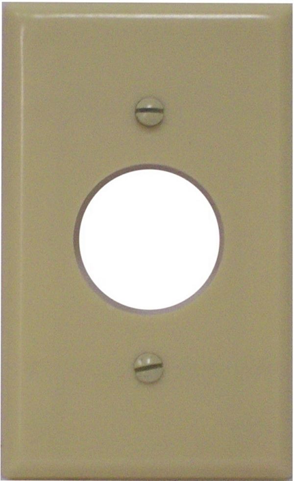 Leviton 86004 Single Receptacle Wallplate, 4-1/2 in L, 2-3/4 in W, 1 -Gang, Thermoset Plastic, Ivory, Smooth