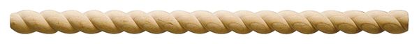 Waddell 8298 Rope Twist Moulding, 96 in L, 3/4 in W, Hardwood, Pack of 10