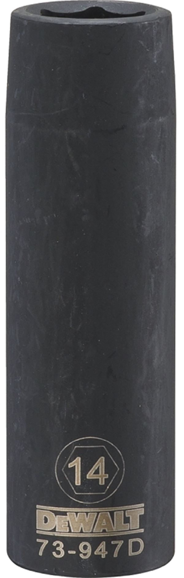 DeWALT DWMT73947OSP Impact Socket, 14 mm Socket, 1/2 in Drive, 6-Point, CR-440 Steel, Black Oxide