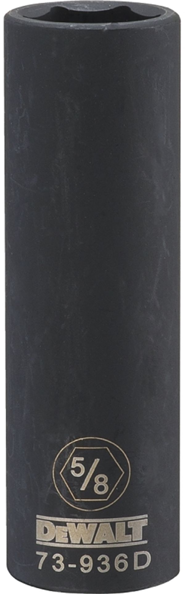 DeWALT DWMT73936OSP Impact Socket, 5/8 in Socket, 1/2 in Drive, 6-Point, CR-440 Steel, Black Oxide