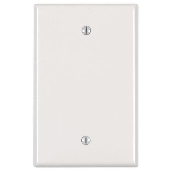 Leviton PJ13-I Blank Wallplate, 3-1/8 in L, 4-7/8 in W, 1/4 in Thick, 1 -Gang, Nylon, Ivory, Box Mounting