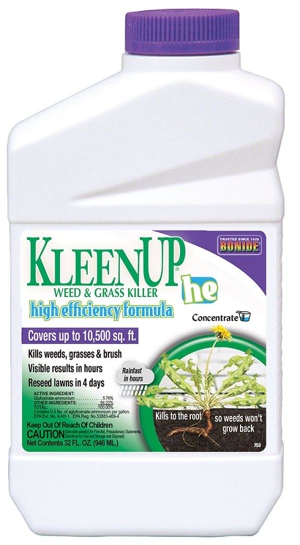 Bonide KleenUp he 753 Weeds and Grass Killer, Liquid, Amber/Light Brown, 1 qt