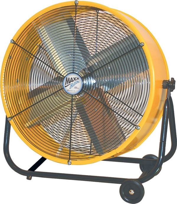 MaxxAir BF24TF Tilt Fan, 120 V, 2-Speed, 1750 to 3200 cfm Air, Yellow