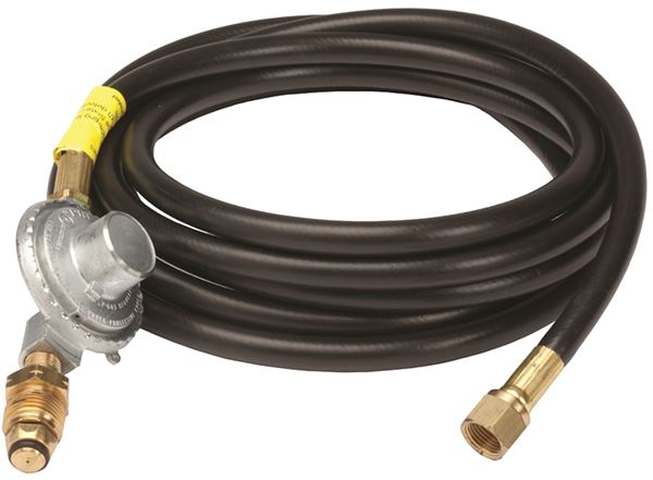 Mr. Heater F273072 Propane Hose Assembly, 400 to 600 psi Regulating, 3/8 in Connection, Female Flare, 12 ft L Hose