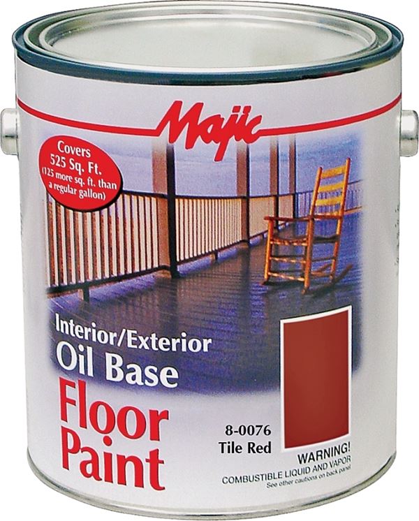 Majic Paints 8-0076-1 Floor Paint, Medium-Gloss, Tile Red, 1 gal Pail, Pack of 4