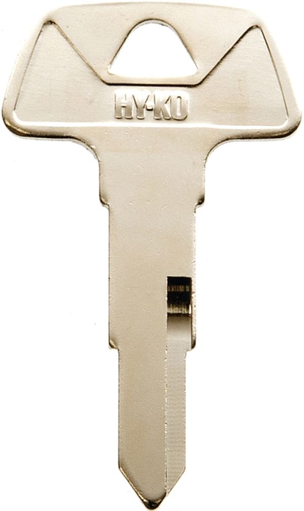 Hy-Ko 11010HD74 Key Blank, Brass, Nickel, For: Honda's Motorcycle, Pack of 10