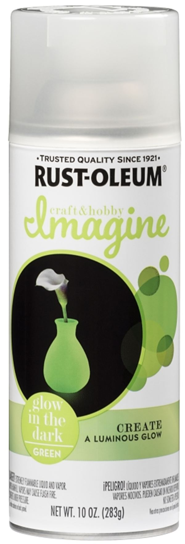 Rust-Oleum Imagine 2430338 Craft Spray Paint, Glow in the Dark Green, 10 oz, Can