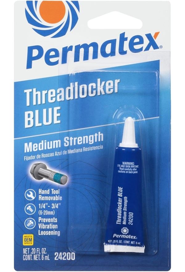 Permatex 24200 Threadlocker, 6 mL Bottle, Liquid, Blue