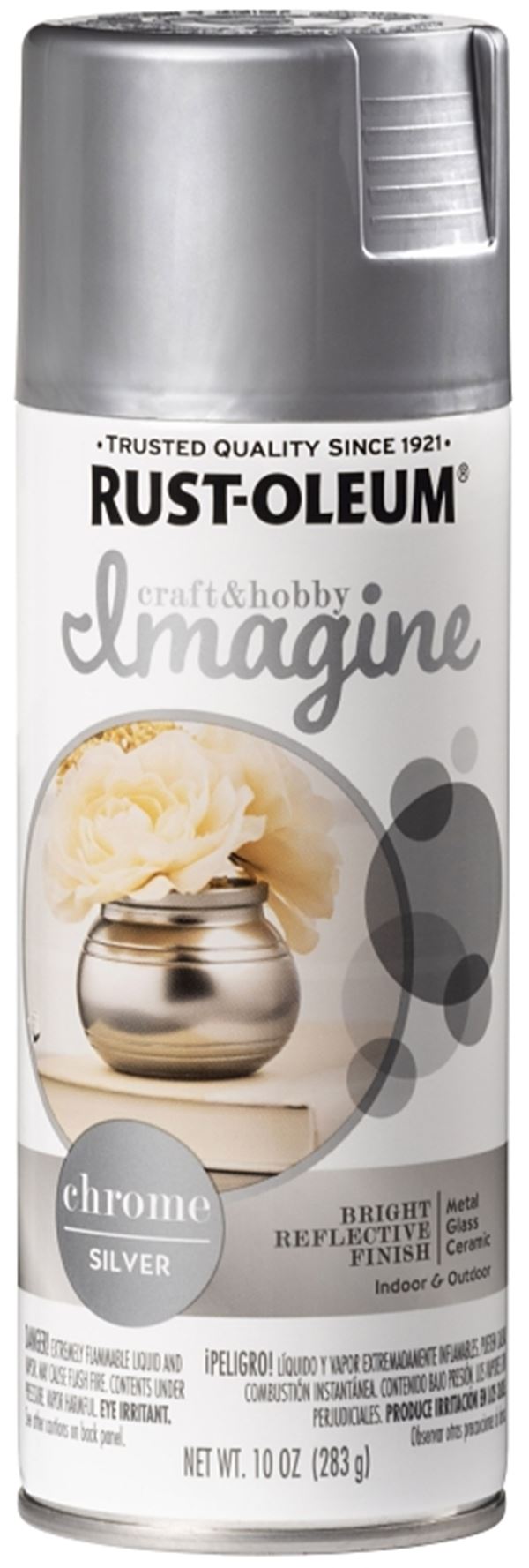 Rust-Oleum Imagine 353335 Craft Spray Paint, Chrome, Silver, 10 oz, Can