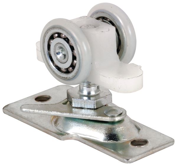 Prime-Line N 7065 Roller Assembly, 13/16 in Dia Roller, Steel, 2-Roller, 100 lb, Top Mounting