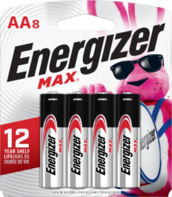 BATTERY ALKALINE MAX 8 PACK/AA