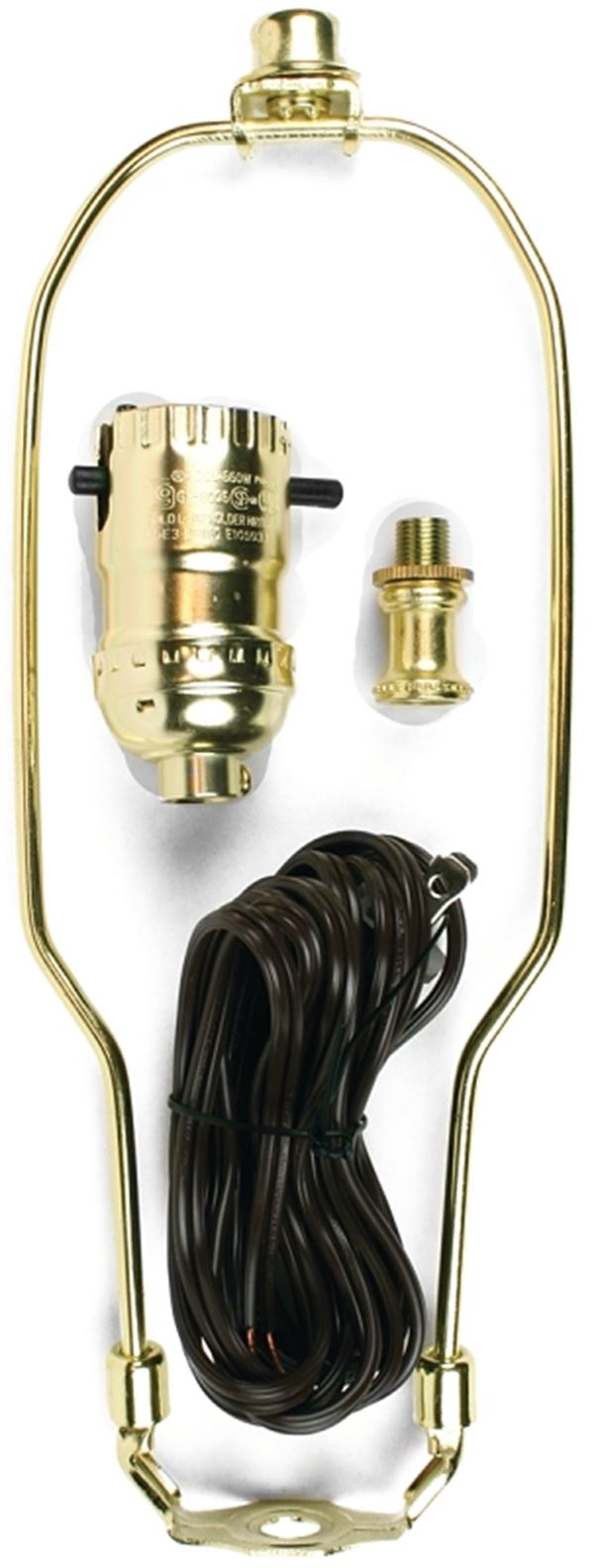 Jandorf 60132 Lamp Kit, Brass, Polished Harp