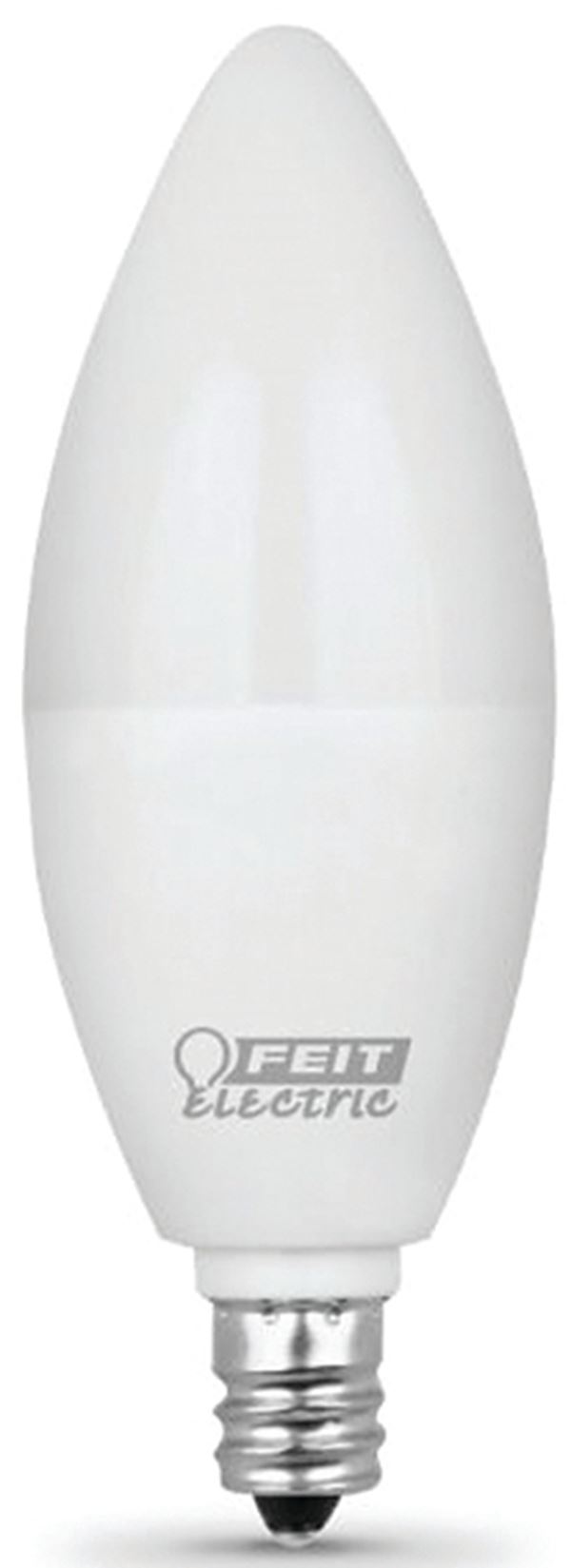 Feit Electric CTF40/10KLED/3 LED Lamp, Specialty, Torpedo Tip Lamp, 40 W Equivalent, E12 Lamp Base, White