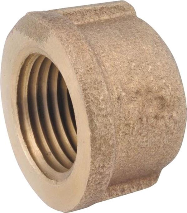 Anderson Metals 738108-06 Pipe Cap, 3/8 in, IPT, Brass, Red, 200 psi Pressure