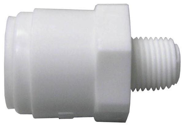 Watts PL-3004 Pipe Adapter, 1/4 x 1/8 in, Compression x MPT, Plastic, 150 psi Pressure