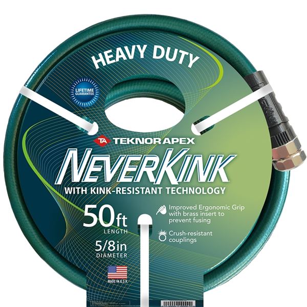 Neverkink 8617-50/8615-50 Garden Hose, 50 ft L, Vinyl, Green