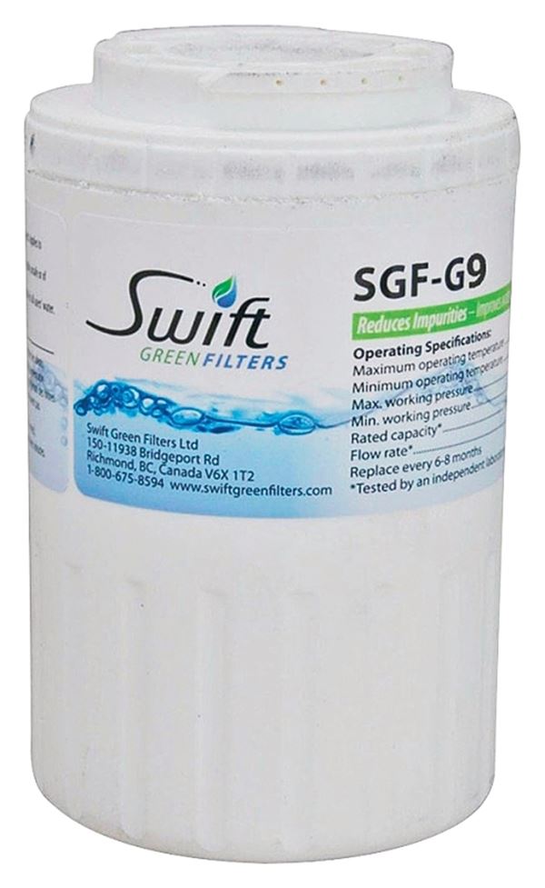 Swift Green Filters SGF-G9 Refrigerator Water Filter, 0.5 gpm, Coconut Shell Carbon Block Filter Media