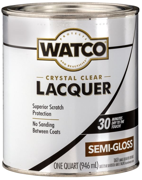 WATCO 63141 Lacquer, Semi-Gloss, Liquid, Clear, 1 qt, Can