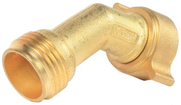 Camco 22605 Hose Elbow with Gripper, Male Thread x Hose Barb, Brass