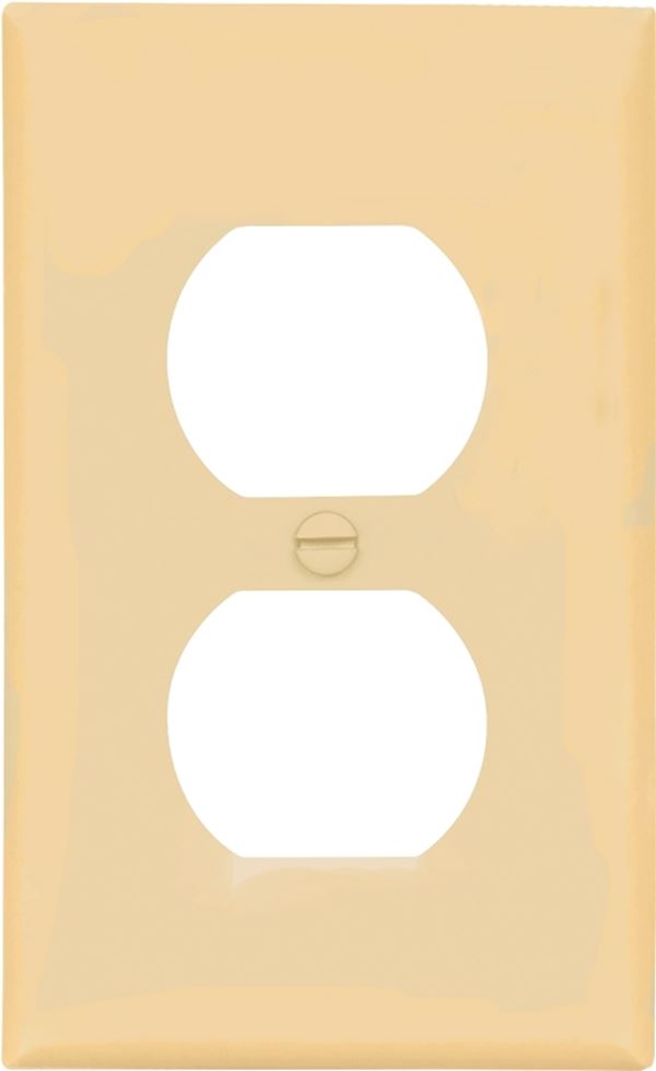 Eaton Wiring Devices BP5132V Wallplate, 4-1/2 in L, 2-3/4 in W, 1 -Gang, Nylon, Ivory, High-Gloss, Flush Mounting, Pack of 5