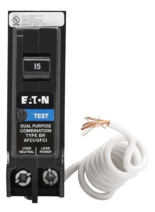 Eaton BRN115DF Circuit Breaker, BR, 15 A, 1-Pole, Plug