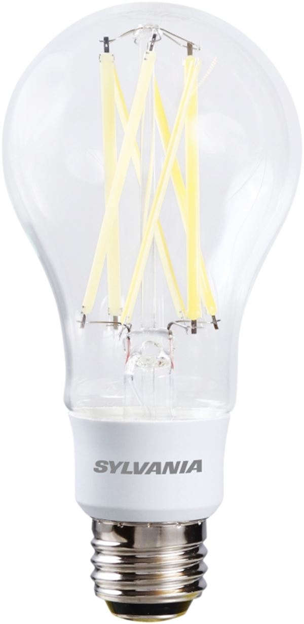 Sylvania 40770 Natural LED Bulb, 3-Way, A21 Lamp, 100 W Equivalent, E26 Lamp Base, Dimmable, Clear, Daylight Light