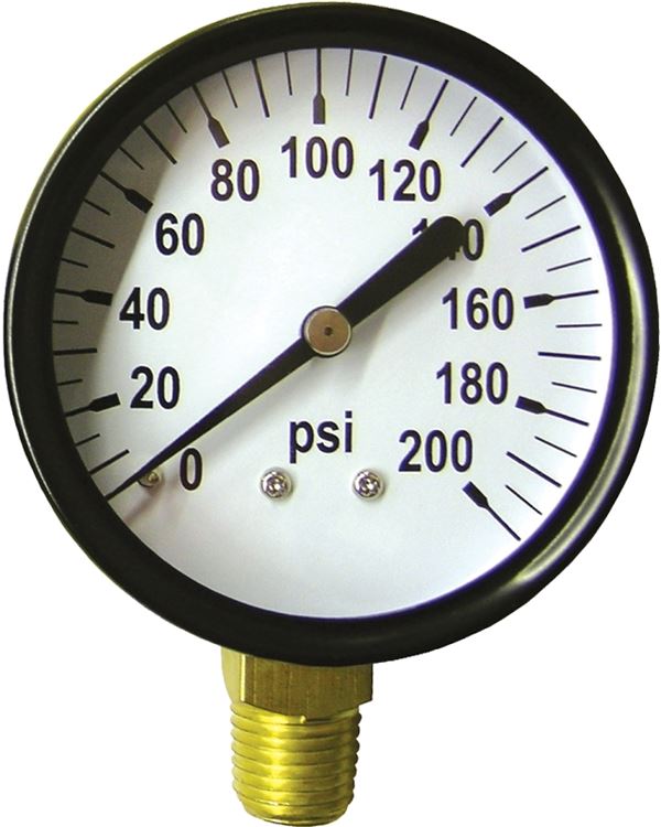 Green Leaf SG200PK1 Standard Dry Pressure Gauge, 2 in Dial, 200 psi