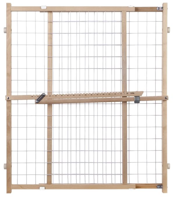 North States 4618A Wire Mesh Gate, Wood, Vinyl Coated, 32 in H x 29-1/2 to 50 in W Dimensions