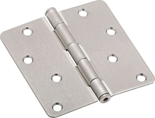 National Hardware N830-246 Door Hinge, Cold Rolled Steel, Satin Nickel, Non-Rising, Removable Pin, Full-Mortise Mounting