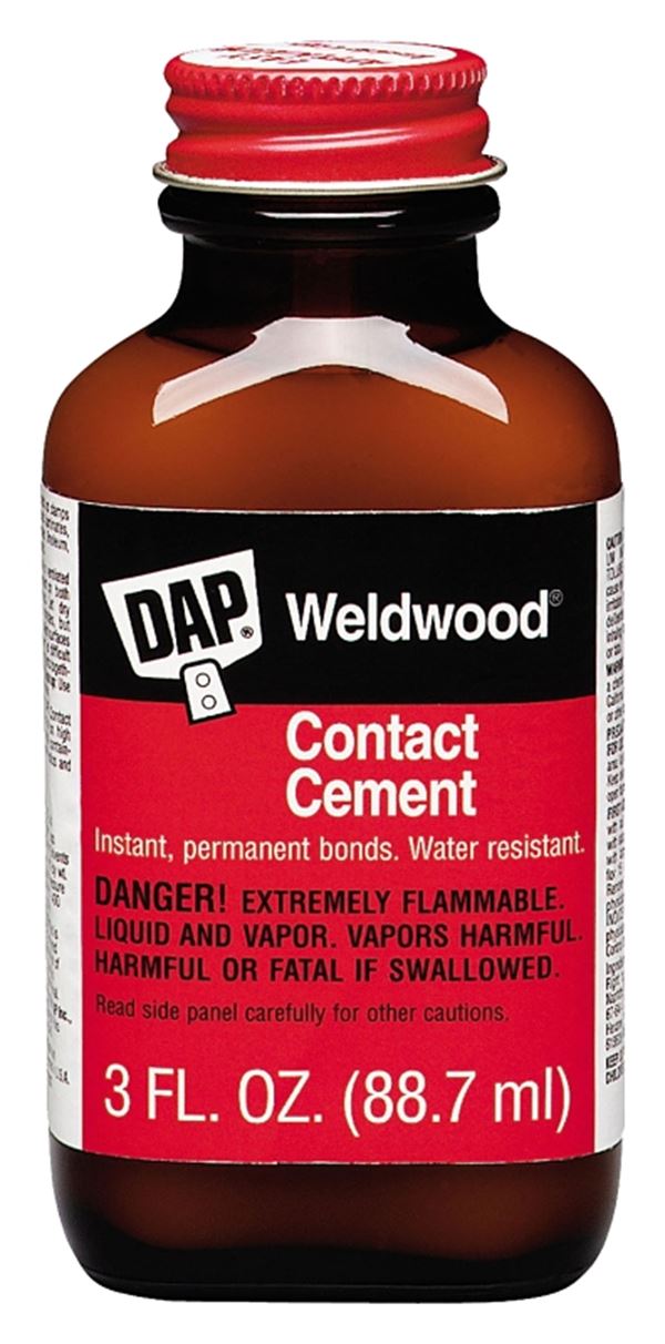 DAP 00107 Contact Cement, Liquid, Strong Solvent, Tan, 3 oz, Bottle