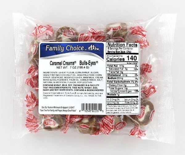 Family Choice 1135 Bullseye, Caramel Flavor, 7.5 oz, Pack of 12