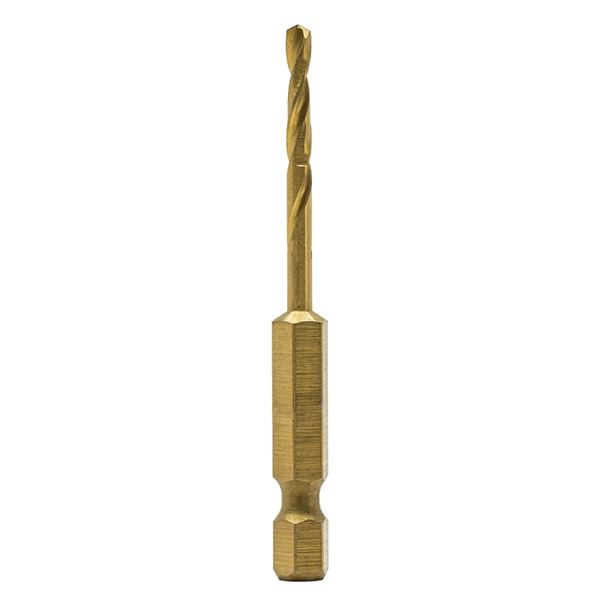 DeWALT DD5108 Impact Drill Bit, 1/8 in Dia, 2-5/8 in OAL, Spiral Flute, 1/4 in Dia Shank, Hex Shank