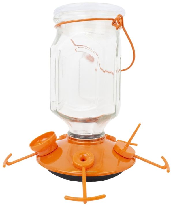 Perky-Pet 9113-2 Top-Fill Bird Feeder, 22 oz, Nectar, 5-Port/Perch, Glass/Plastic, 8-1/4 in H, Pack of 2