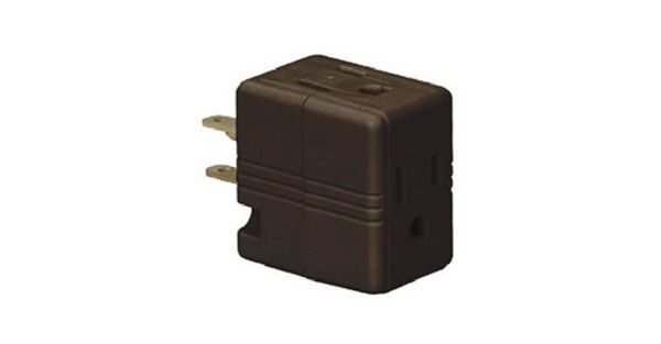 Eaton Wiring Devices 1482B-BOX Outlet Tap, 2 -Pole, 15 A, 125 V, 3 -Outlet, NEMA: NEMA 5-15R, Brown