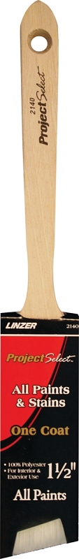 Linzer WC 2140-1.5 Paint Brush, 1-1/2 in W, 2-1/2 in L Bristle, Polyester Bristle, Sash Handle