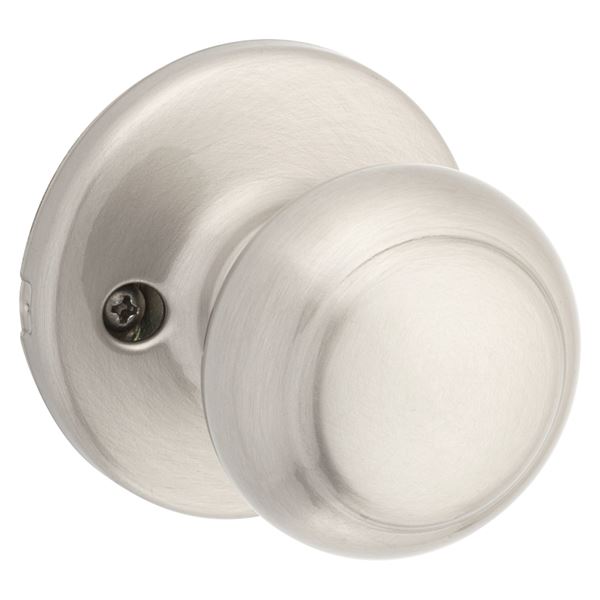 Kwikset 488CV 15 Dummy Door Knob, 2-3/16 in Dia Knob, Satin Nickel