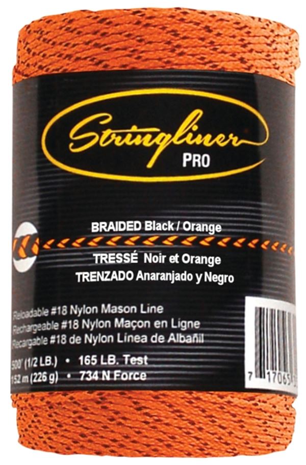 Stringliner 35491 Replacement Construction Line, 500 ft L Line, Black/Orange Line