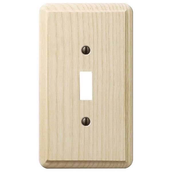 Amerelle 401T Wallplate, 5-1/4 in L, 3 in W, 1 -Gang, Ash Wood, Unfinished